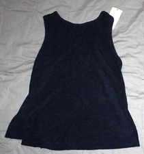 Women's Terry Tank Top - A New Day Navy Size S NEW