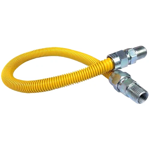 Jones Stephens G71112 5/8" OD x 18" Yellow Coated Stainless Steel Gas Connector - Picture 1 of 2