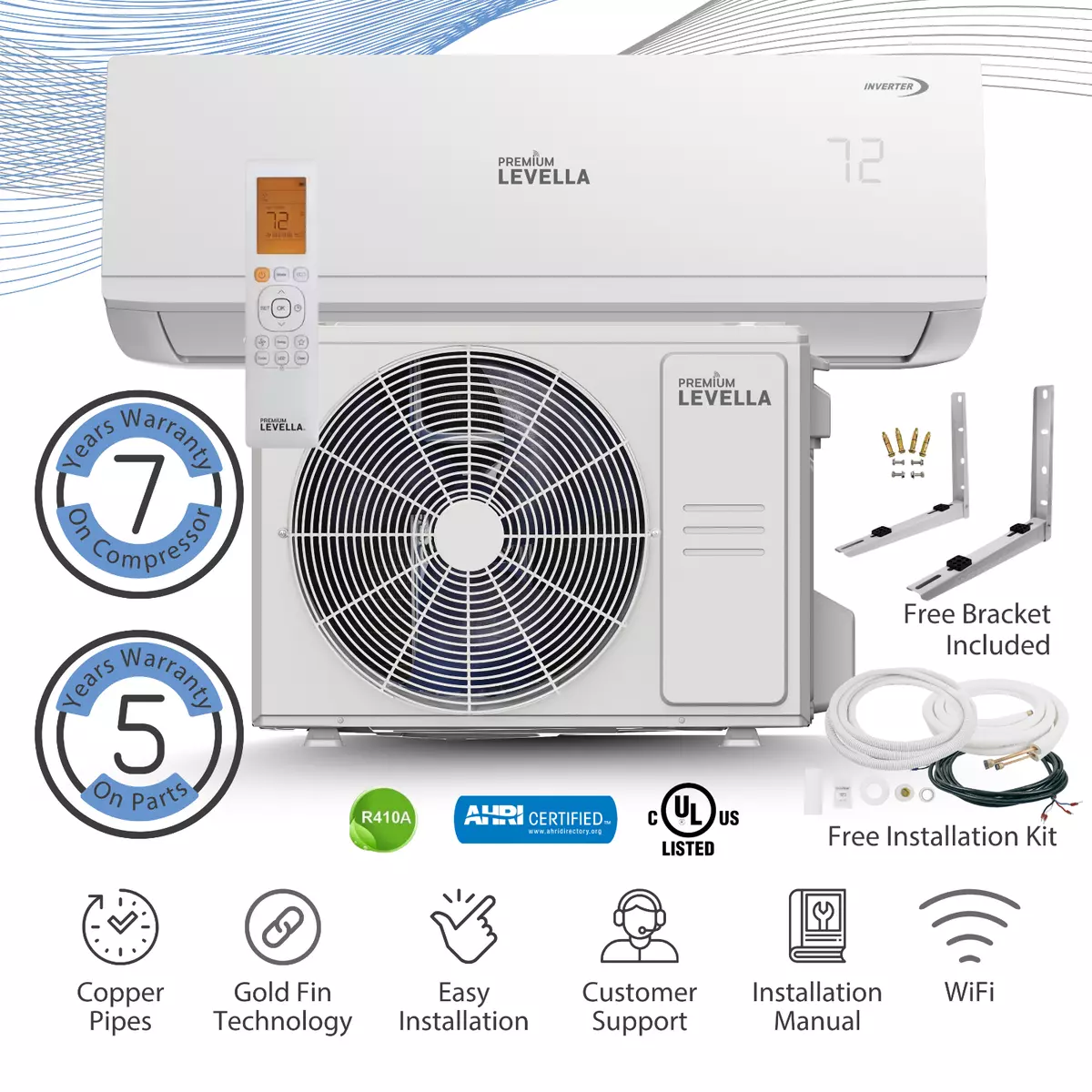 12000 BTU Air Conditioner Mini Split 20.8 SEER2 INVERTER Ductless Heat Pump 110V