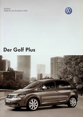 228366) VW Golf V Plus - Price List & Extras - Brochure 04/2005