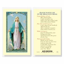 Prayer to Our Lady of the Miraculous Medal - Laminated Holy Card E24-830