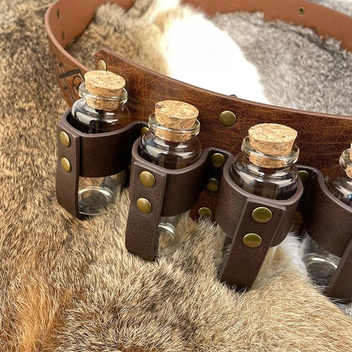 Retro Mittelalter Alchemie Trank Flasche geprägt Taillengürtel Cosplay Requisiten - Bild 8 von 22