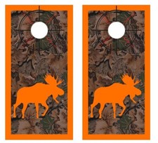Realtree Camo - Moose Hunter - Crosshair - Boarder Cornhole Board Wraps 2613