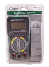 Commercial Electric 1001 418 355 Manual Ranging Multimeter 600V AC/DC Voltage