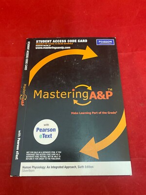Mastering A&P Pearson eText Access Code Card Human Physiology 6th Ed Silverthorn