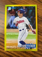 CARSON TUCKER 2021 Bowman Heritage Chrome Yellow Refractor 68/75 Indians