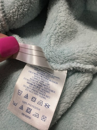 Lands End Girls L 14 Soft Plush Aqua Quarter Zip Pullover Sweatshirt Fleece - Picture 5 of 5