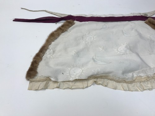 Stunning! VINTAGE 1940s 1950s MIDCENTURY SEQUIN & FUR LADIES APRON - Picture 12 of 12