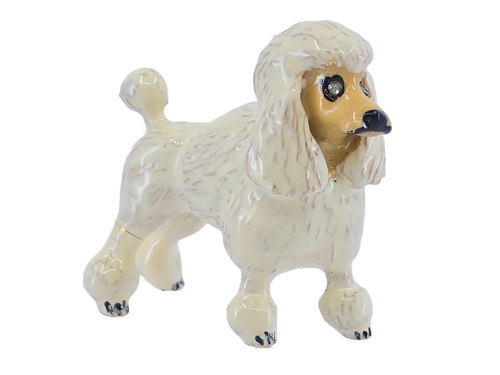 VINTAGE ERWIN PEARL DESIGNER ENAMEL with CRYSTAL EYES POODLE DOG BROOCH - Picture 6 of 17