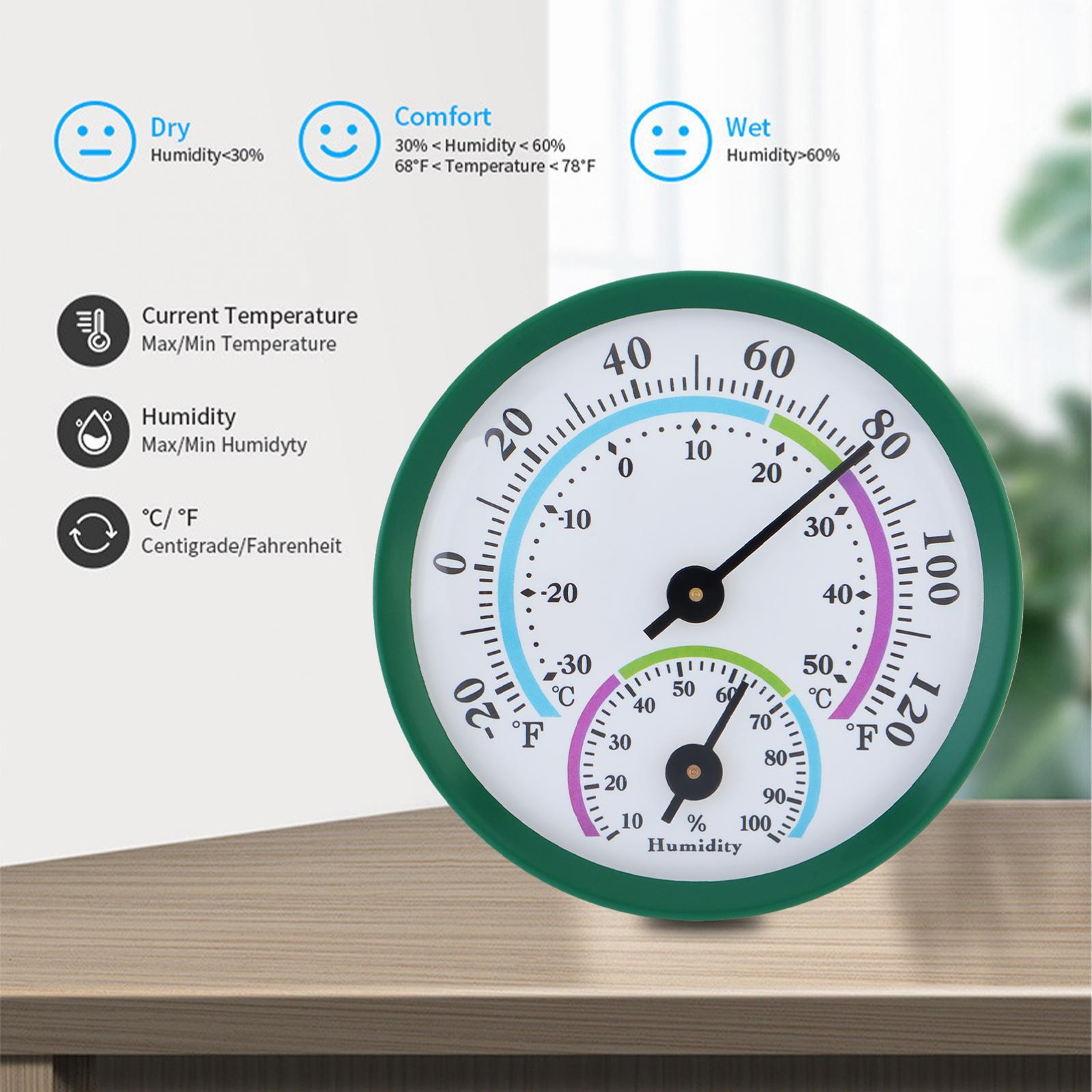 Analog 2 in 1 Temperature Humidity Monitor Gauge for Home Room, Outdoor, Offices