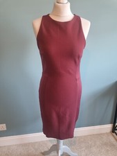 Mango Deep Red Shift Bodycon Dress - Size M/10