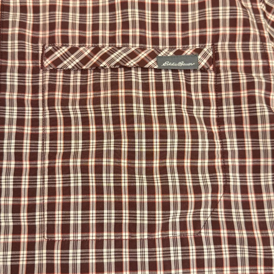 Camisa Eddie Bauer Travex Para Hombres L Roja Abotonada Pesca Senderismo Ventilada Gorpcore Foto 3 de 4
