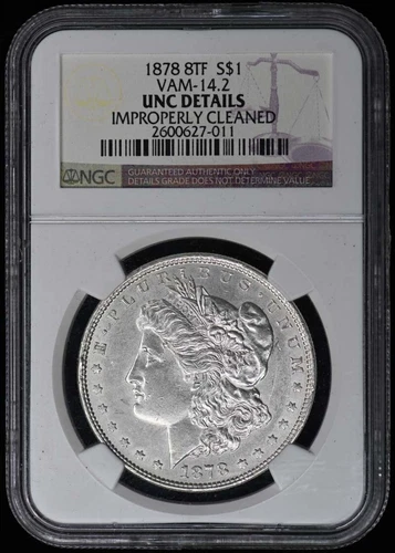 1878 8TF Morgan Dollar VAM-14.2 Silver $1 NGC UNC Details