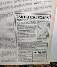 1981 Lake Shore Soars The Dines Letter Original Print Ad 80s