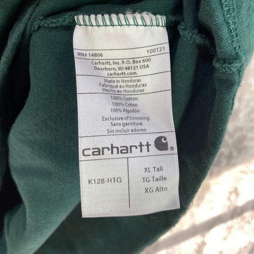 Carhartt Herren Shirt XL groß grün Logo Taschen Langarm Rundhalsausschnitt Original Passform - Bild 6 von 10