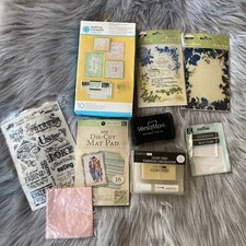 Martha Stewart STAMP AROUND THE PAGE Set Craft Bundle Clear Block Stamp Pad Art