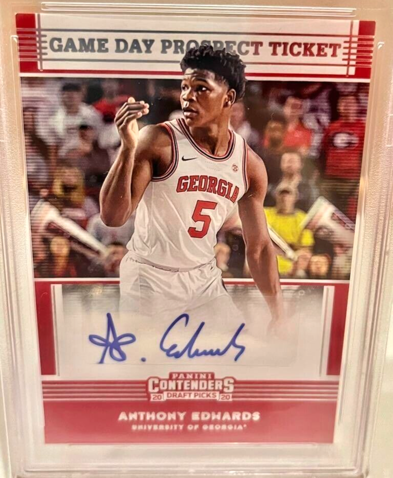 Anthony Edwards Autographed Card PSA 9 NBA 2020 University Anthony Edwards Autographed Card PSA 9 NBA 2020 University