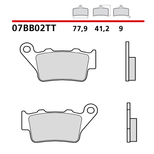 Paire Plaquette de Frein Arrière BREMBO Benelli Bx Cross 449 07>12 - Photo 1/9