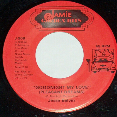 45 RPM Ray Sharpe Linda Lu, Jesse Belvin Goodnight My Love Jamie GH Vinyl 908 EX
