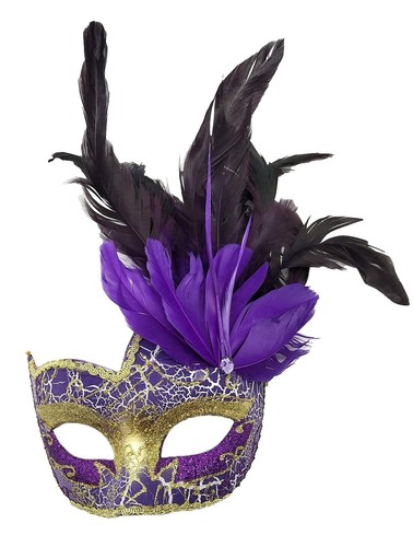 Boa Di Piume Mardi Gras 6 Piedi - Colori Viola, Verde, Giallo - Midwest Design 36800
