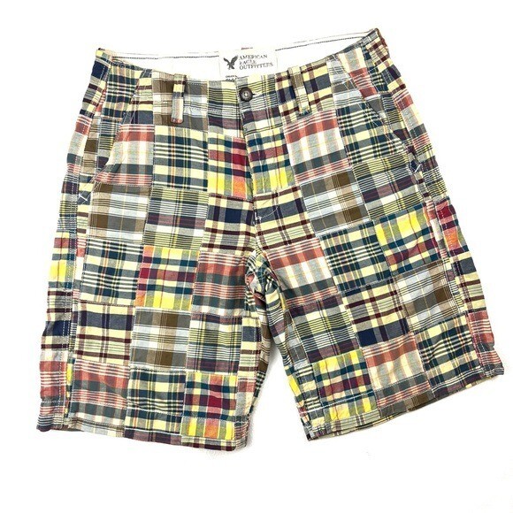 American Eagle Multicolor Patchwork Plaid 100% Co… - image 16