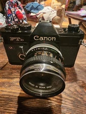 Canon FTb QL EArly 1970s Vintage 35MM SLR Black, 50MM 1:1.8 S.C Tested