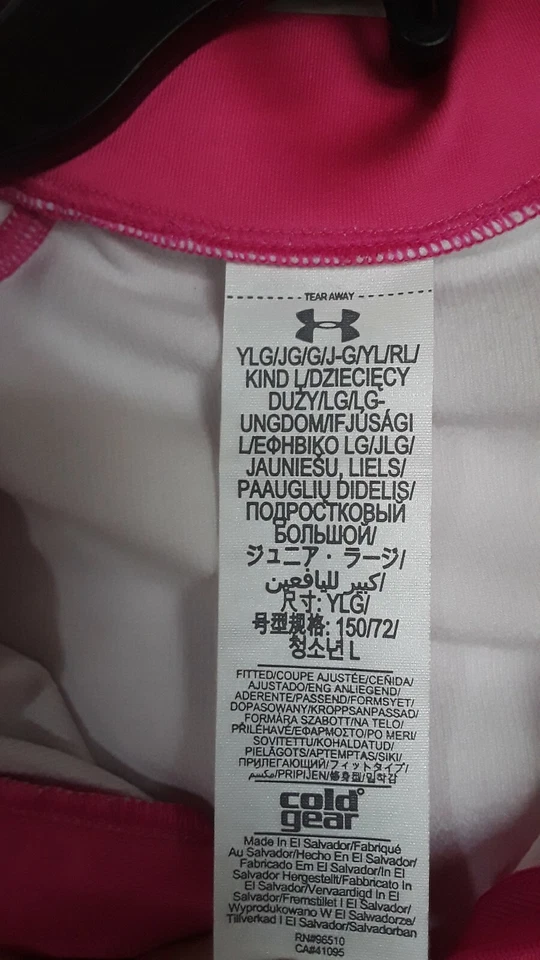 Under Armour ColdGear Pink Coral Active Pull Over Jacket Girls Sz L - Image 2 of 3