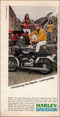 1967 Vintage ad Harley Davidson retro Motorcycle Black Photo 10/30