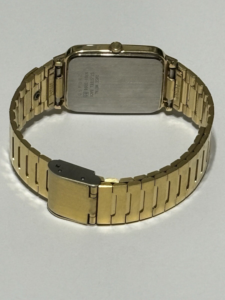 Vintage Seiko Tank Watch Men's Quartz Rectangle Square Black Vintage Seiko Tank Watch Men's Quartz Rectangle Square Black