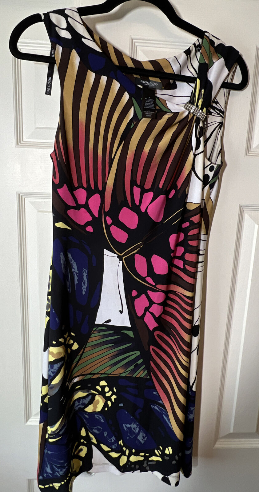 Bisou Bisou Women’s Dress Wild Butterfly Size 6 Multicolor Print