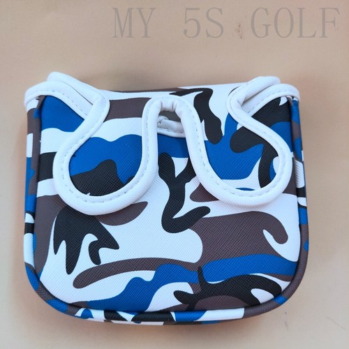 Blue Camouflage Golf Square Mallet Center Shaft Putter Head Cover - Picture 3 of 5