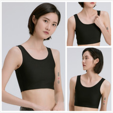 Layd Ice Silk Chest Binder Zipper Tomboy Lesbian Vest Tank Tops Transgender Fit