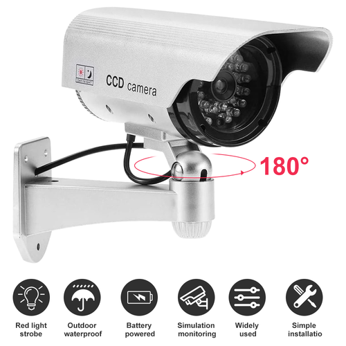 2X Dummy Fake Blinking LED Light Security CCTV Cam Outdoor Garden Wall Security - Picture 13 of 15