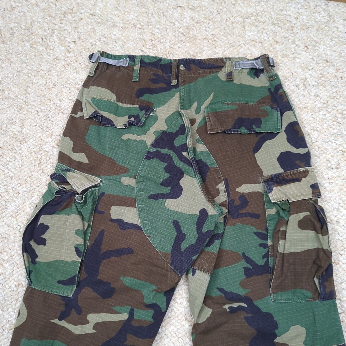 VTG US Military Pants Woodland Camo Small Short Hot Weather