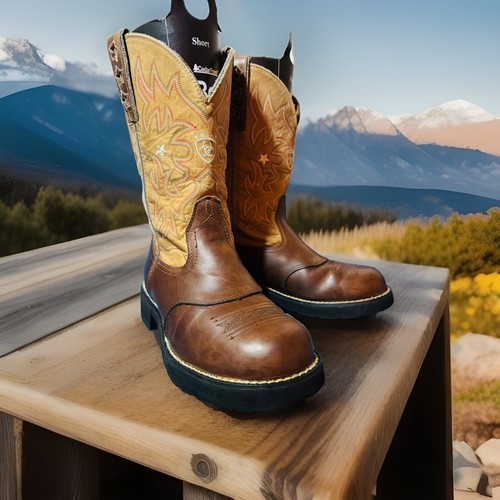 Ariat Damen Größe 7,5 B Cowboy Westernstiefel 16704 Rodeo Stars