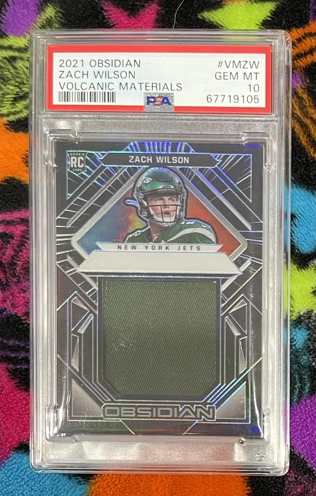 Zach Wilson Panini Obsidian Volcanic Materials #VMZW Base