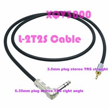 6.35mm male right angle 3.5mm plug jack Audio Aux Stereo DIY Cable L-2T2S Cord