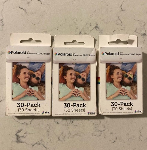 POLAROID 2 x 3 inch Premium ZINK Photo Paper 3x 30 Sheet Packs/ 90 Sheets Total