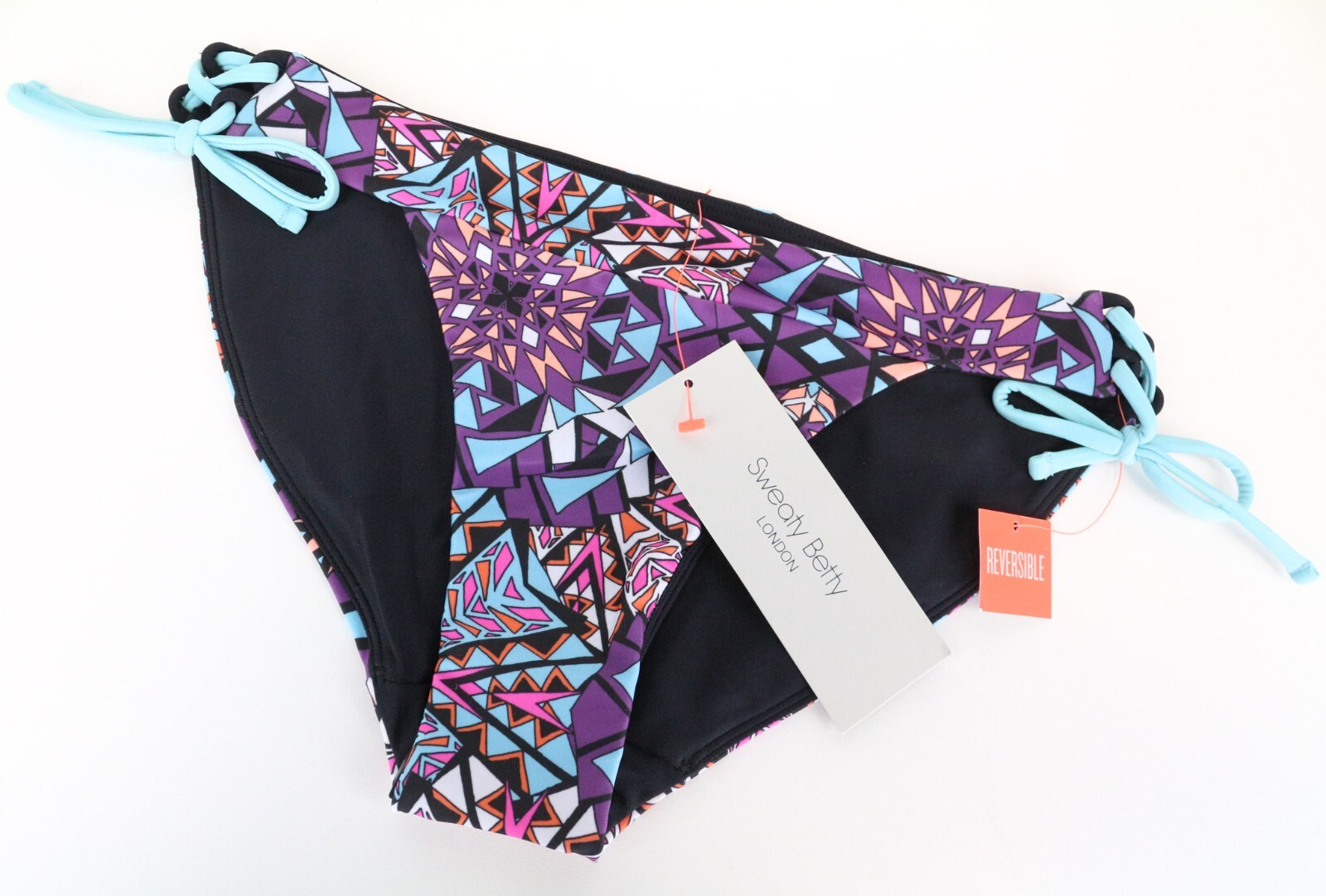 Sweaty Betty Purity Retreat Mujer Bañador L Lila Negro Reversible Bikini Braga