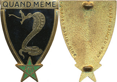 11. Afrika-Jägerregiment, flaches Naja, 2 Ringe, Drago O.Mètra (F121)