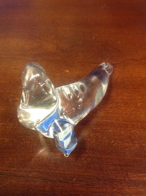 Solid Crystal Glass Walrus Decorative Paperweight