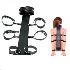 Cowhide Leather Body Cuffs ,bdsm Back Restraint Bondage Set Lockable Set