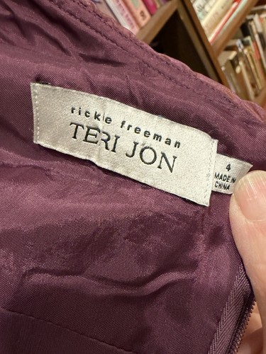 Vintage Rickie Freeman Teri Jon Women's Pink Iridescent Silk Dress Size 4 Y2K - Afbeelding 5 van 6