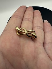 Vintage 9ct 375 Gold Infinity Brooch 3.4g Fully Hallmarked signed S.J VGC
