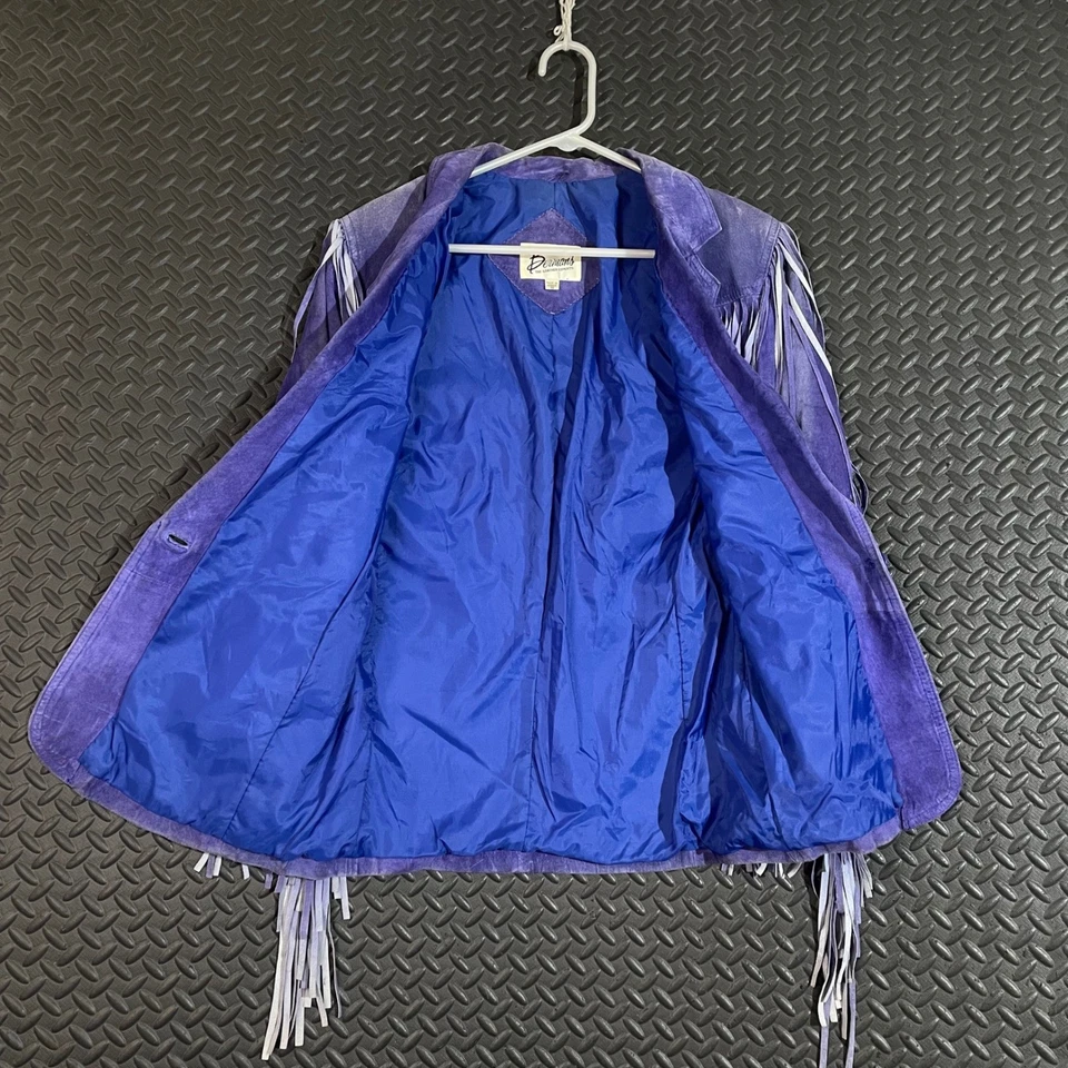 Vintage Berman's Purple Suede Fringe Western Jacket S Boho Cowgirl 80s Festival - Image 4 of 4