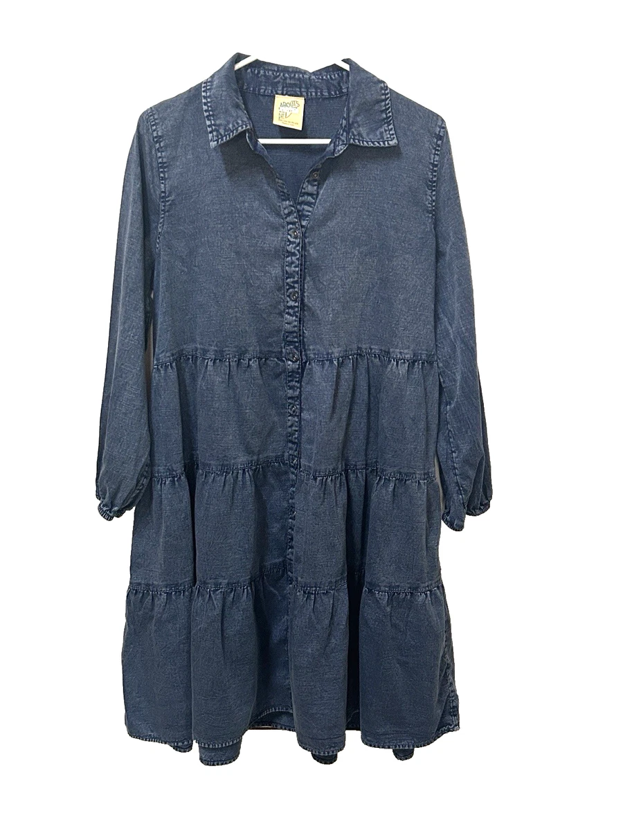 chinese dress ladies Denim Belt Shirt Dress – Buxom Couture
