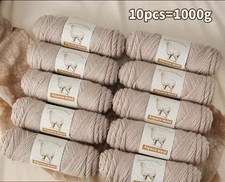 100% Alpaca Yarn DK 10 x 100g Balls Knitting Crochet Beige / Shallow Camel New