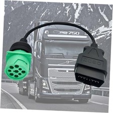 OBD2 to J1939 Green Type 2 Adapter Cable for Heavy Duty Trucks J1939 9pin male