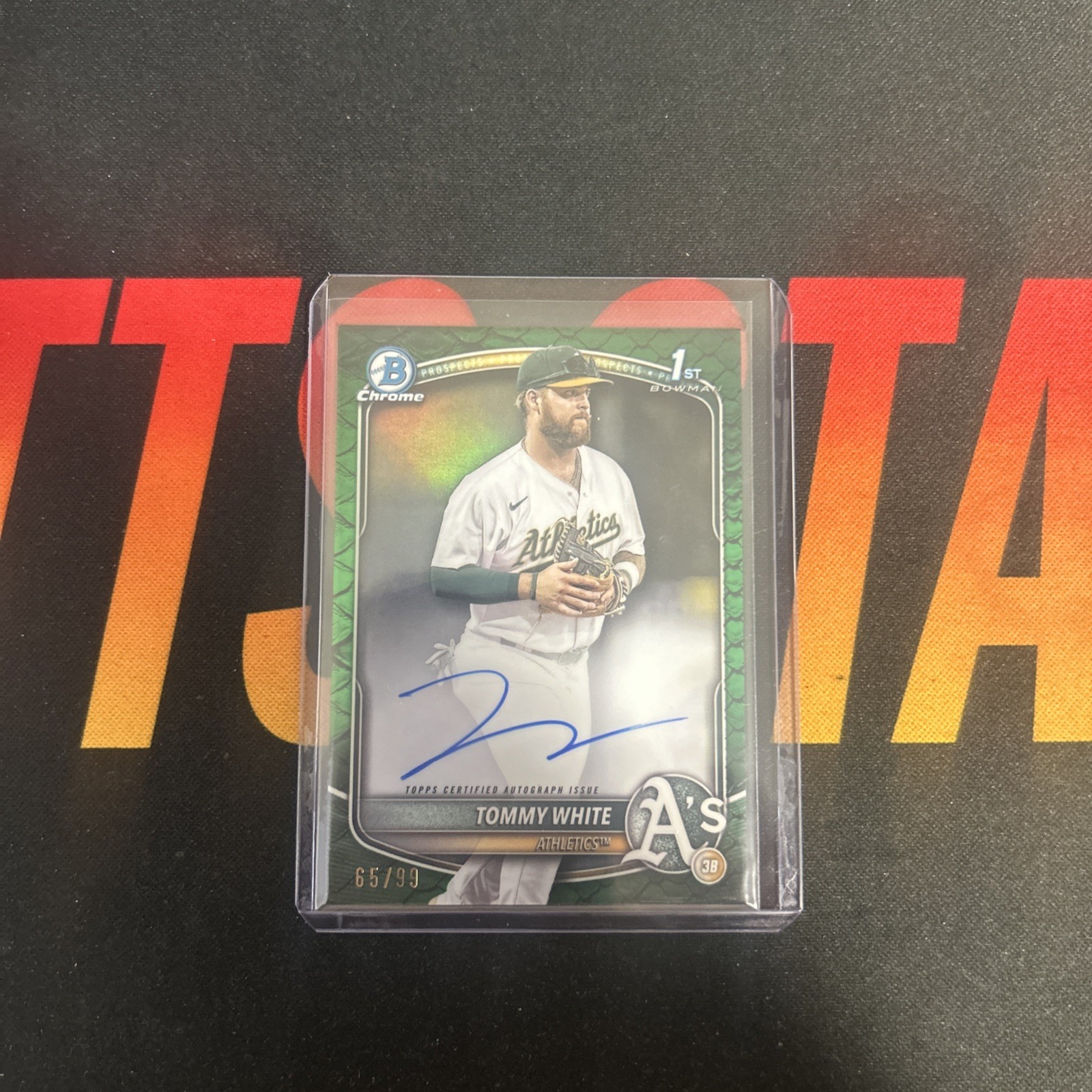 2025 Bowman Chrome Tommy White Auto Reptilian Green Refractor 1st #66/99