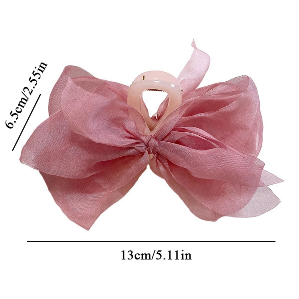 Malla Tul Arco Grande Cangrejo Clip Pasador Moño Pinza Cola de Caballo Horquilla Foto 3 de 4